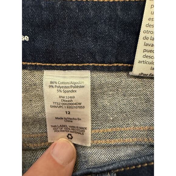 Time and Tru Jeans Womens 12 Blue High Rise Skinny Stretch Denim Distressed Wash - Picture 9 of 12